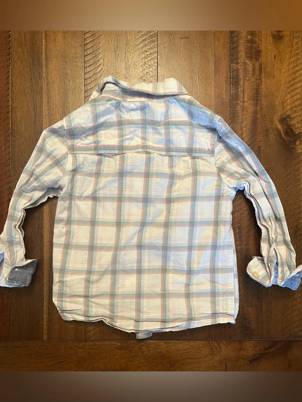 OshKosh B'gosh Light Blue, Pink & White Plaid Button-Down Shirt